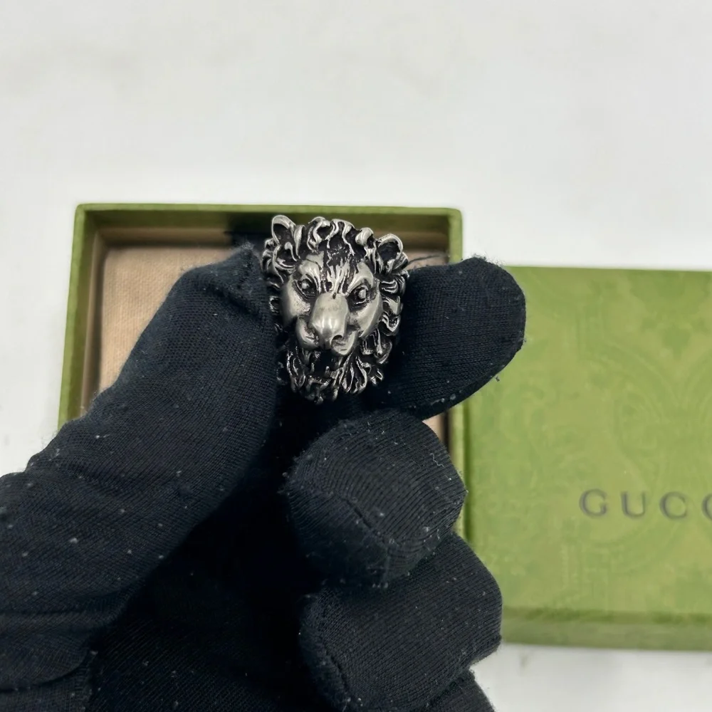 Gucci Lionhead motif Ring in silver made in Italy size 8.5 - Picture 4 of 7